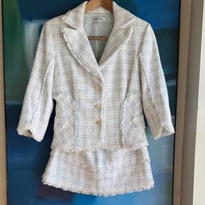 Kay Unger Tweed Blazer and Skirt Set